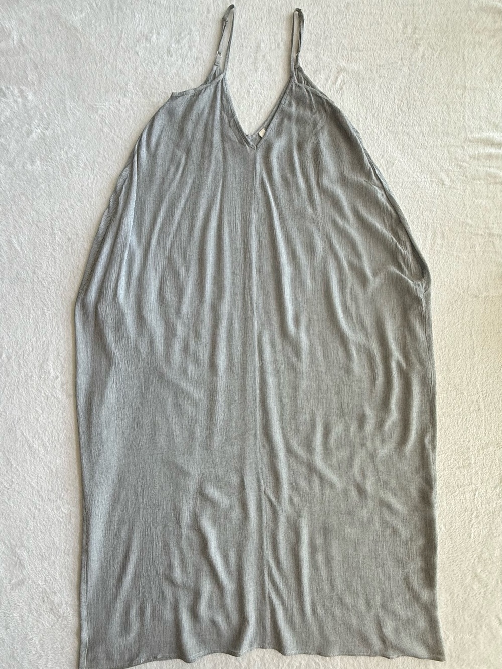 Elan 100% Rayon Gray Strappy Swing Midi Dress Women’s XS - Picture 2 of 7
